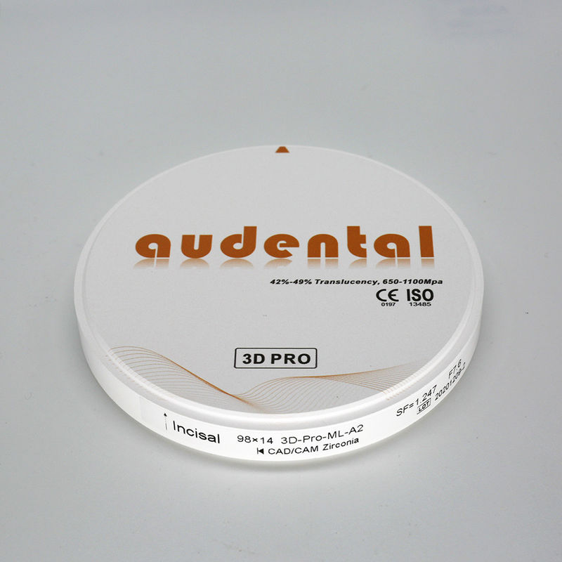 Güç Dental Zirconia Blok Vita16 Bleach4 Renkleri Yumuşak Yüzey Çok Katmanlı Avantaj