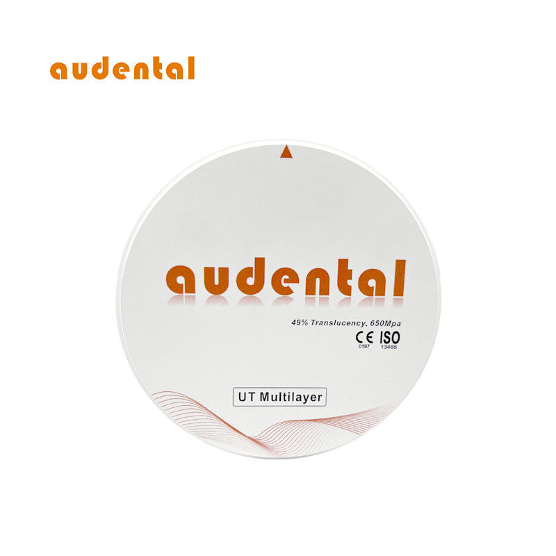 Dental Restorasyon için 49% Şeffaflık ve 680Mpa Güçlü Yumuşak Vita 16 Zirkonya Bloku
