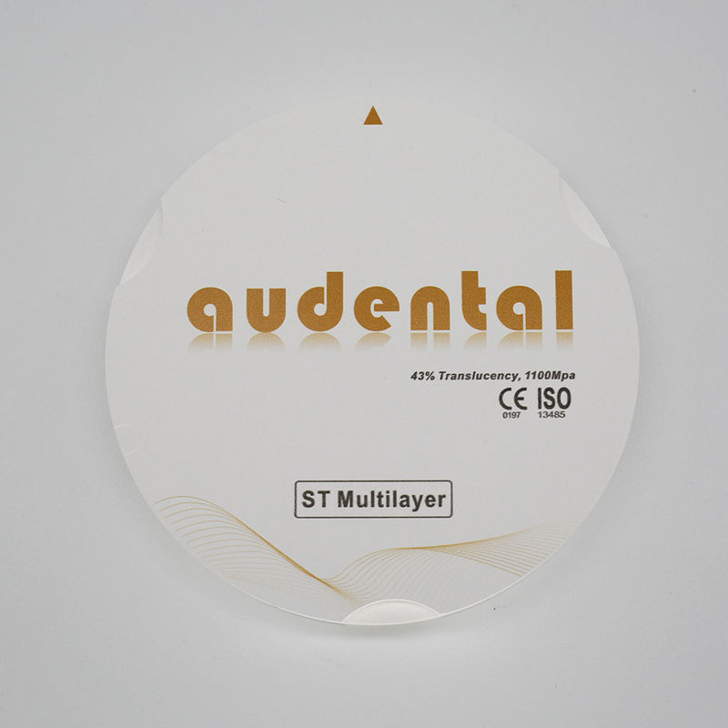 Dental Restorasyon için ST-Plus Çok Katmanlı Zirkonya Bloku Vita 16 Renkli Yuvarlak Disk Şekli