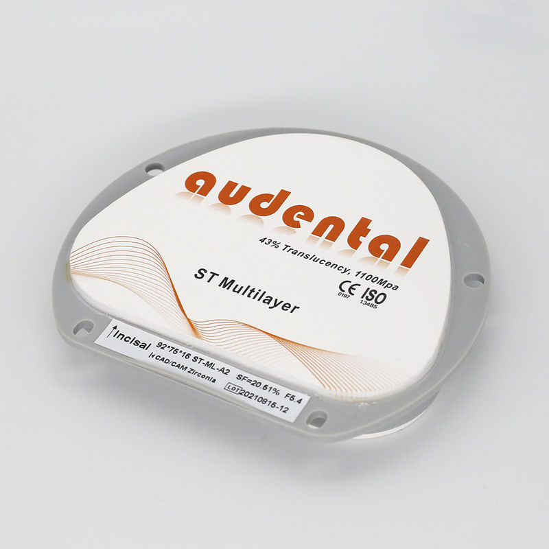 Dental Restorasyon için ST-Plus Çok Katmanlı Zirkonya Bloku Vita 16 Renkli Yuvarlak Disk Şekli