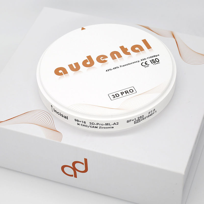 Audental Fabrika Fiyatı Diş Laboratuvarı Zirkonya Blok 98mm Diş Sarf Malzemeleri 3D Pro Zirkonyum Disk