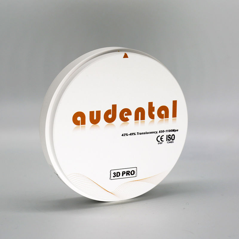 Şeffaflık % 42-49 Audental CAD CAM Zirkon Disk, 20 Renkli Diş Zirkonya Bloku