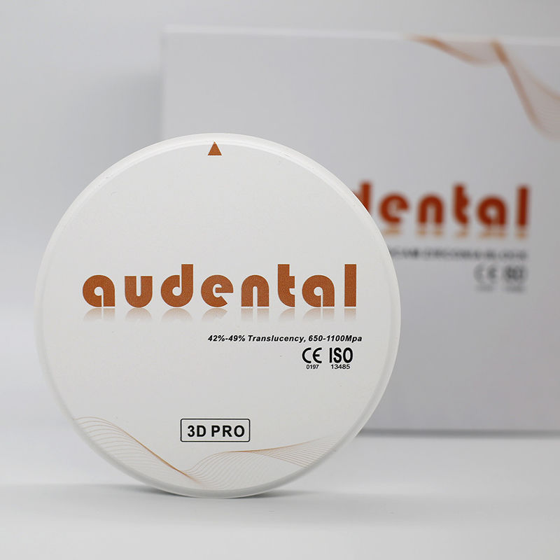 Audental 3d Pro Zirkonya Bloku 1200Mpa 98mm CAD CAM Sistemi İç Taç için Diş Laboratuvarı Malzemeleri 10-30mm