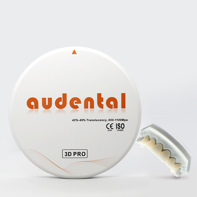 Audental Diş Laboratuvarı Yüksek Şeffaf Zirkonya Blankları CAD / CAM İşleme 3D Pro için 98mm Zirkonya Bloku