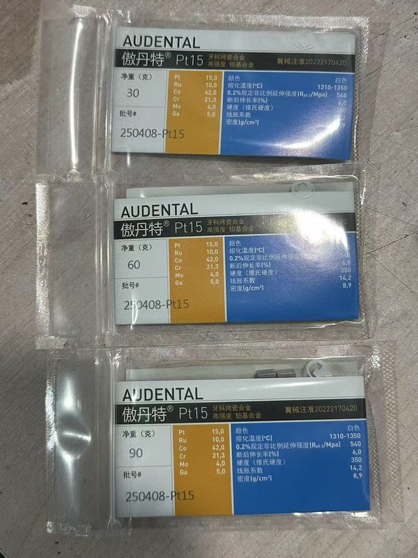 Audental PT15 Asil Alaşım Beyaz PT15% Diş Porselenleri Üstün Performansı Deneyin