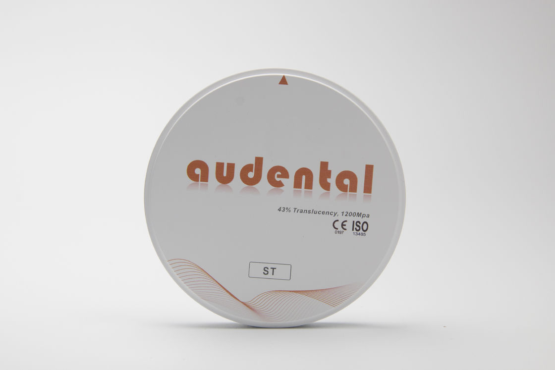 Audental ST/DST Zirkonya Blokları Tam Ark Diş Restorasyonları İçin Beyaz Boş Disk Frezeleme CAD/CAM Laboratuvar Malzemesi D şeklinde 95mm