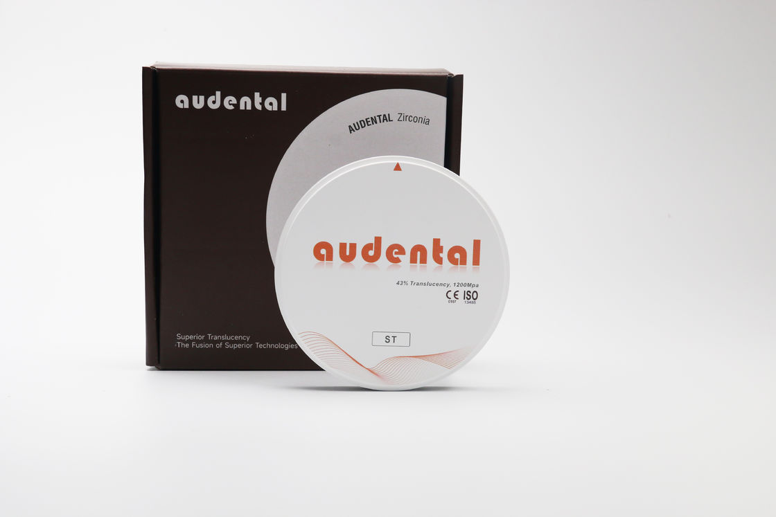 Audental ST/DST Zirkonya Blokları Tam Ark Diş Restorasyonları İçin Beyaz Boş Disk Frezeleme CAD/CAM Laboratuvar Malzemesi D şeklinde 95mm