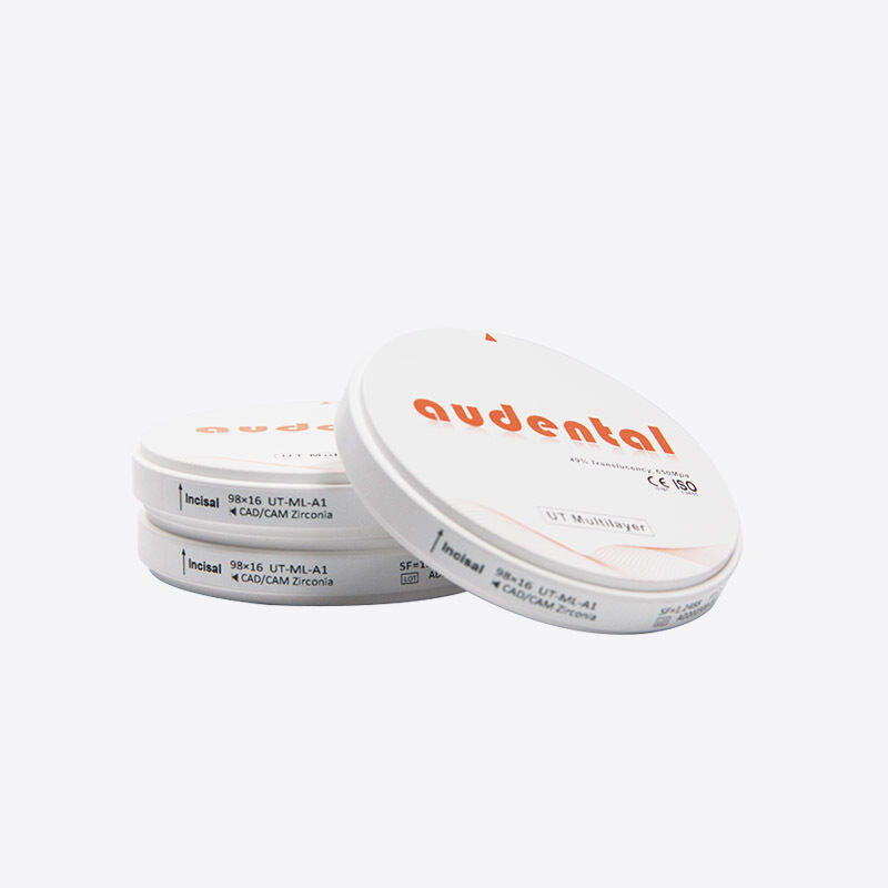 Dental uygulamalar için dengeli güç ve doğal estetik özelliklerine sahip hassaslıkla tasarlanmış çok katmanlı zirkonya bloğu