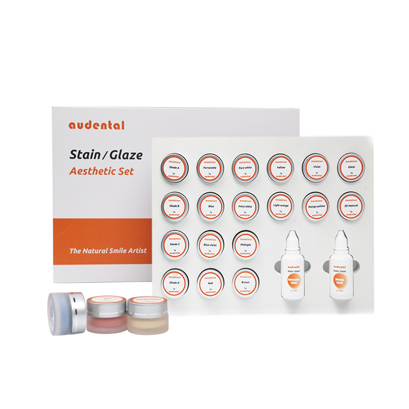 Dental Lab Equipment Featuring Stain and Glaze Paste Set for Smooth Handling Controlled Application and Shade Reproduction