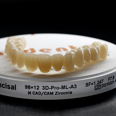 3D Pro Zirkonya Blokları Dental CAD CAM Boşlukları Vita14 Gölge ISO