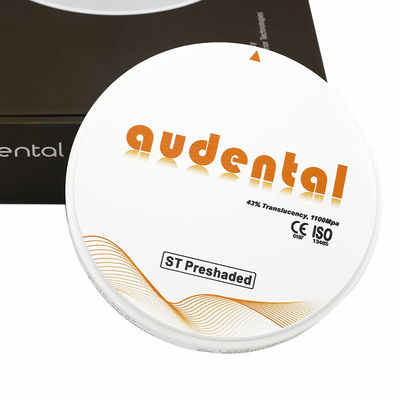 CAD CAM Önceden Renklendirilmiş Zirkonya Blok ST/DST Yüksek Geçirgenlik Zirkonya %43 ISO