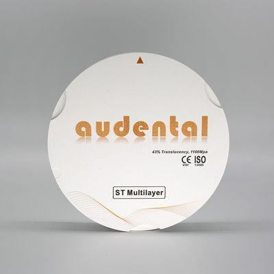 Audental Dental Laboratuvar Malzemeleri CAD CAM Zirkonya Blok Süper Şeffaflık ST Çok Katmanlı