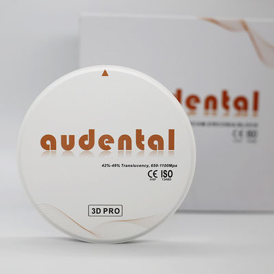 Audental 3d Pro Zirkonya Bloku 1200Mpa 98mm CAD CAM Sistemi İç Taç için Diş Laboratuvarı Malzemeleri 10-30mm