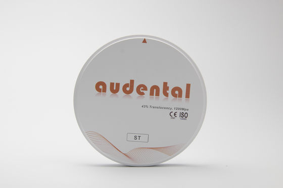Audental ST Dental Restorasyonları için Zirkonya Blokları Beyaz Boş Diskler CAD/CAM Laboratuvar Malzemesi D şekli 95mm